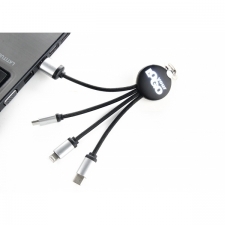 3-i-1 kabel med oplyst logo
