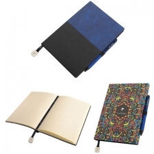 Notesbog A5 med prikker og pen REPORTER Pierre Cardin