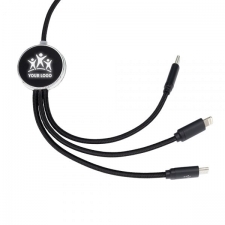 Lang 3i1 kabel med oplyst logo, W201TG