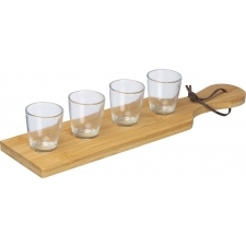Sæt med 4 glas 30 ml og bakke KUFSTEIN