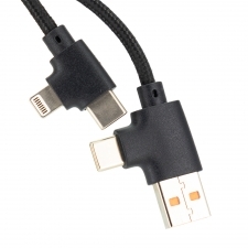 Lang 4-i-1 kabel med oplyst logo