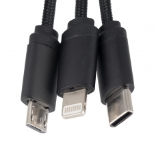 3-i-1-kabel med oplyst logo, LH-ZM04